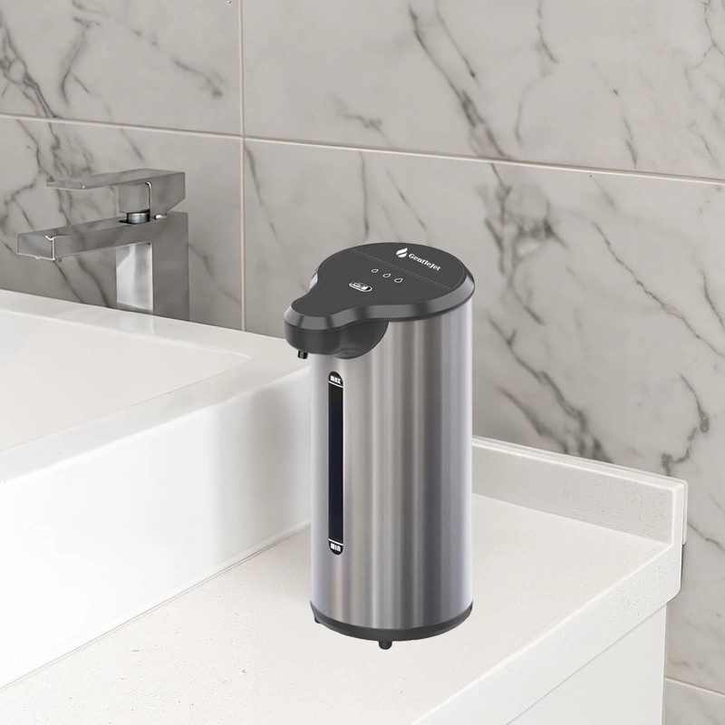 GentleJet Automatic Foam Soap Dispenser, Touchless Handsfree Motion Sensor Stainless