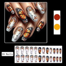 Flower Press on Nails with Diamond Long Coffin False Nails with Glue Fake Nails with Rhinestones Ballet Press on Nails Floral French Tip Nails Square Press on Nails Long Fake Nails with 3D Flowers