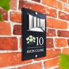 Custom Signs Solar Illuminated Modern Anthracite House Number Sign 24cm