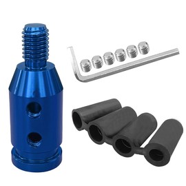 LHDOS Universal Car Gear Shift Knob Adapter, M10x1.5 Aluminum Alloy Gear Stick Connector Car Shifter Adapter, Gear Shift Adapter Shifter Knob Boot Retainer for Non-Threaded Manual Shifters (Blue)