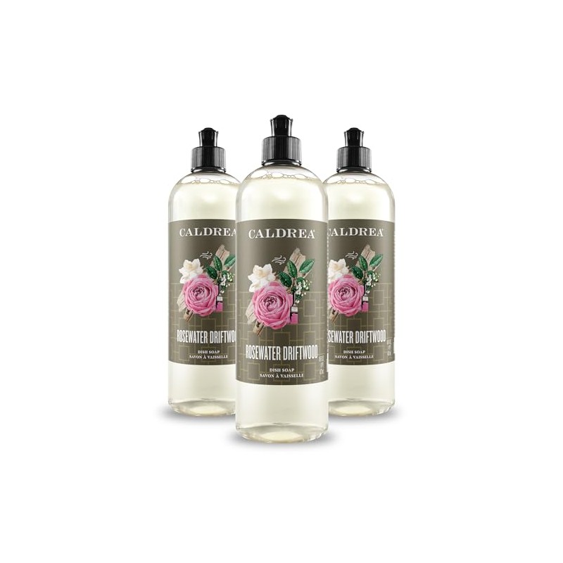 Caldrea Dish Soap, Biodegradable Dishwashing Liquid made with Soap Bark