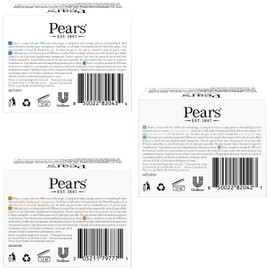 Pears Glycerin Soap Variety 3-Pack – Transparent Amber, Blue & Green Bars for Soft, Glowing Skin, 3.53 Oz Ea