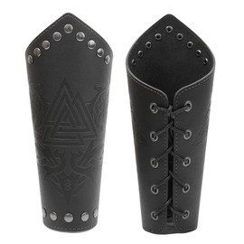 GelConnie Leather Arm Bracers Faux Leather Arm Guards Steampunk Medieval Bracers Viking Wrist Guards Medieval Vambrace Arm Cuff for Men Women