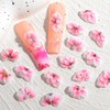 QIMYAR 30Pcs Pure Handmade Acrylic Flower Nail Charms Set, Mixed