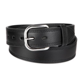 Dickies Men's 3 Row Stitch Heavyweight Leather Belt, Black, Medium
