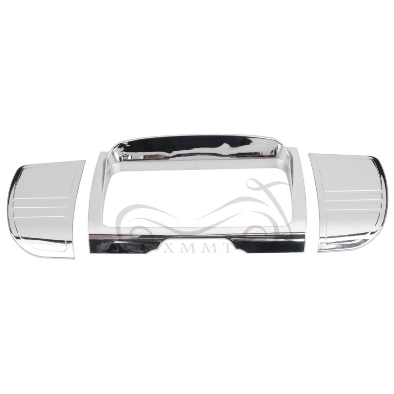 Unbranded Chrome Tri Line Stereo Radio Trim Cover For Harley