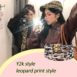 Boho Bracelets Stackable Leather Braided Bracelet Cow Print Cuff Bangles for Women Vintage Punk Gothic Bracelet Cow Charms Leopard Bangle Bracelets for Women Boho Trendy Bangle Adjustable Bangles