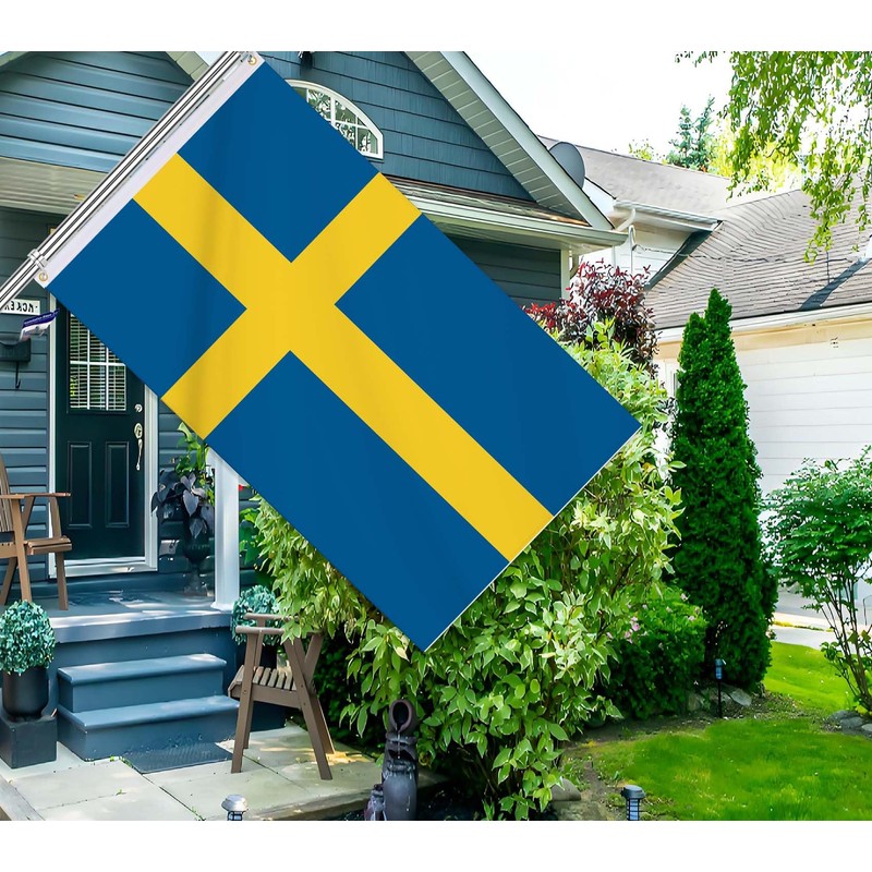 Sweden Flag,3x5 FT Swedish Flag,36x60 Inch Large Digitial Double-Printed Durable