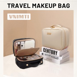 VNIMTI Double Layer Cosmetic Bag, 24 cm - White, Classic
