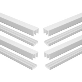 1/4" Panel Sliding Door Track - 48" White Plastic Upper & Lower Set, USA Made, Pack of 4 - Outwater