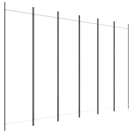 vidaXL 6-Panel Room Divider, 118.1"x78.7", Versatile White Fabric Screen Partition, Easy Assembly Required, Foldable Design for Space Saving
