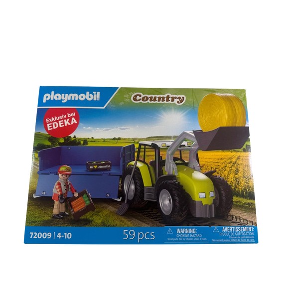 PLAYMOBIL 72009 Tractor with Trailer & Cargo - Edeka Edition