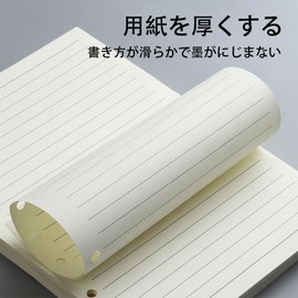 TRkin Notepad Refill System, Notebook Refill, Memo Pad Refill Paper, Mini 6 Holes, Horizontal Rule, A7, 3.1 x 4.7 inches (8 x 12 cm), Set of 4, 180 Pieces, Pocket Size, Refill, Eye Safe, Cream Color