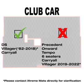 Xtreme Mats Club Car DS Golf Cart Mat, Full Coverage Floor Liner - Fits Club Car DS (1982-2013) and Villager (1982-2018) Models - All Black