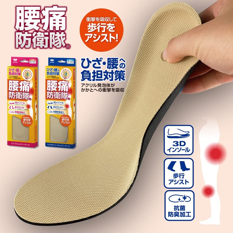 Actika Men's Insole, Back Pain Defense Force Actika Series, beige