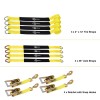 TREKASSY 4 Axle Strap Car Wheel Net Ratchet Tie Down