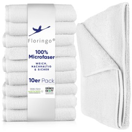 MOON Floringo Microfibre Hairdresser Hand Towels 30 x 50 cm with Absorbent Surface White Pack of 10