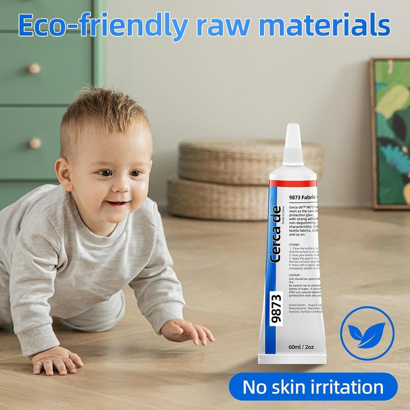 Cerca de Fabric Glue，Mighty mend Liquid Stitch Fabric Adhesive，Permanent，Clear，Strong, Waterproof
