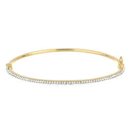 DelPia, 18kt Gold and 925 Sterling Silver Bracelet with Luminous Crystals (yellow gold with white stones)