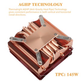 Thermalright AXP90 X53 Full Low Profile ITX CPU Cooler,with 92mm Slim PWM Fan for 2700RPM High Speed ITX CPU Fan,Pure copper version,for Intel LGA1150/1151/1200/1700/AMD AM4/AM5