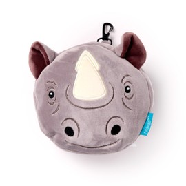 Relaxeazzz Rhino Round Plush Travel Pillow & Eye Mask - Sleep Eye Mask Masks - Kids Travel Accessories For Sleeping Airplane - Flight Plane Neck Pillow Pillows