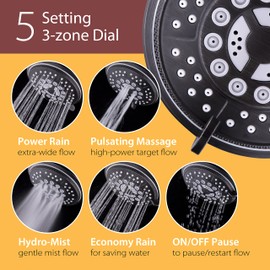 Hydroluxe For California Residents 24-setting Handheld & Rain Shower Head Combo, Stainless Steel Hose, 3-way Water Diverter - Oil Rubbed Bronze Finish