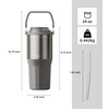 TKK 24 oz Ceramic Coated Tumbler with Straw Lid, 18/10