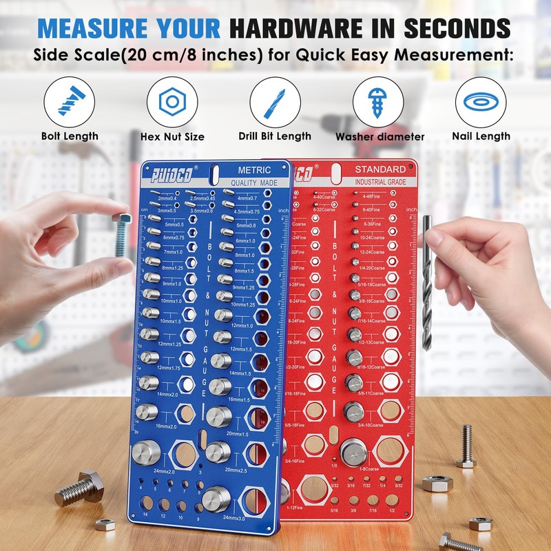 82 Nut and Bolt Thread Checker Standard and Metric, Screw
