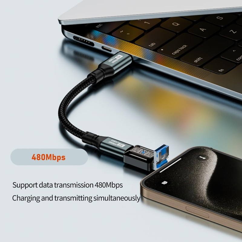 Apitiong Lightning OTG Adapter USB C, 2-in-1 Type C Lightning