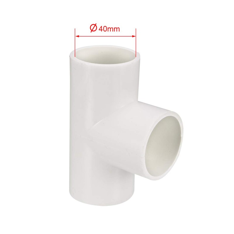 sourcing map 40mm Slip Tee PVC Pipe Fitting, T-Shaped Coupling