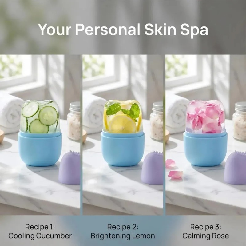 Roller De Hielo Para Rostro Masculino, Herramienta Reductora
