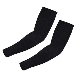 Fdit Arm Sleeves Kevlar Sleeves Cut Resistant Heat Resistant Abrasion Resistant Safety Wristband for Garden Kitchen Work 1 Pair (Black), black