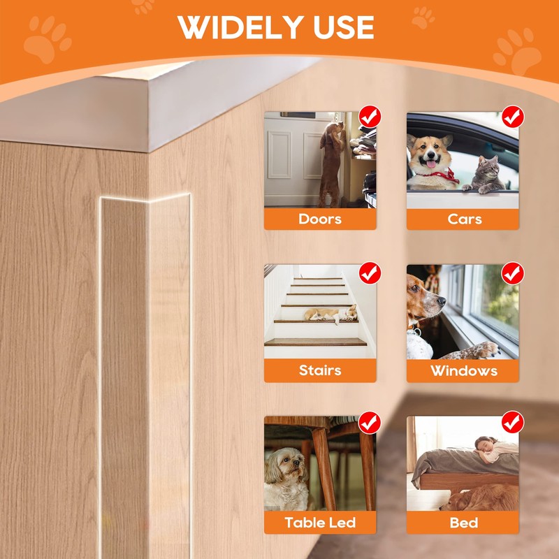 Door Protector from Dog Scratching, Window Sill Protector, Clear Sided