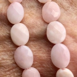 PremiumBead Pink Natural Untreated Peruvian Opal Faceted Half Strand | 10x7x3mm | 22 Beads |