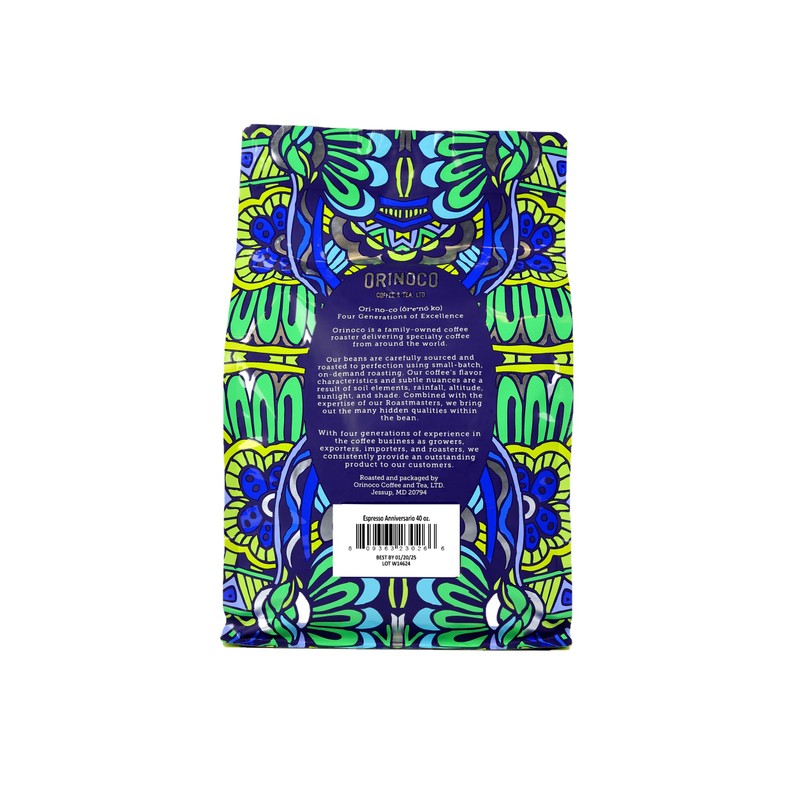 Orinoco Espresso Anniversario 2.5lb bag, Medium Roast, Whole Bean Coffee,