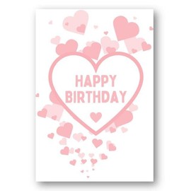 Second Ave Pink Hearts Love Cute Happy Birthday Card Greetings Card For Her Female Friend
