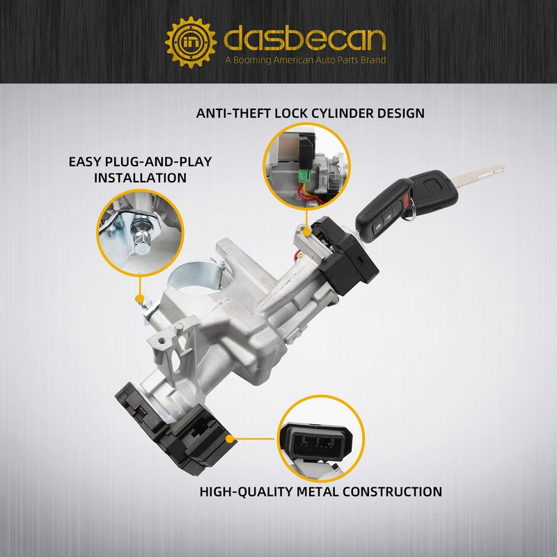 Dasbecan 39730-T2A-A0 Ignition Switch Lock Cylinder Housing Assembly with 2