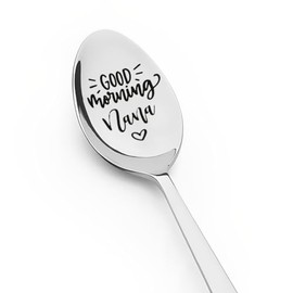 Christmas Birthday Gifts for Nana Grandma Good Morning Nana Spoon Gift for Grandmom Grandmother I Love You Nana Gifts from Granddaughter Grandson Grammie Granny Coffee Tea Spoons for Nana