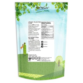 Food to Live Organic Italian Pizza Flour – Non-GMO Double Zero 00 Pizza Crust Mix, A Custom Blend of Soft Wheat Flour, Durum Wheat Semolina, and Spelt Sourdough. Unbleached, Extra Fine, Vegan, Bulk