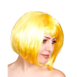 Matissa KURZES BOB-PERÜCKE FÜR FRAUEN-FANTASTISCHES KLEID COSPLAY-PERÜCKE POP-PARTY-KOSTÜM (Gelb)