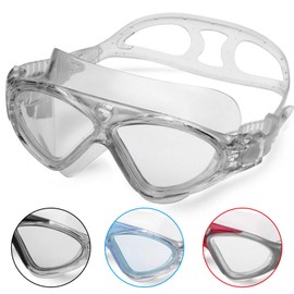 Swimming goggles adults, anti-fog without leakage, clear sight, UV protection, 180° wide vision, easy to adjust, professional super comfortable swimming goggles for men and women.