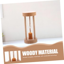 Gatuida 3 Wooden Sandglass Timer Decorative for Home and Office Handmade Orange Sand Clock for Study and Leisure Unique Tabletop Ornament