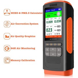 Air Quality Monitor, Confined Space Air Monitor, HCHO Sensor, Formaldehyde TVOC Tester, Accurate PM2.5 PM1.0 PM10, Temperature Humidity Meter, Real Time Display