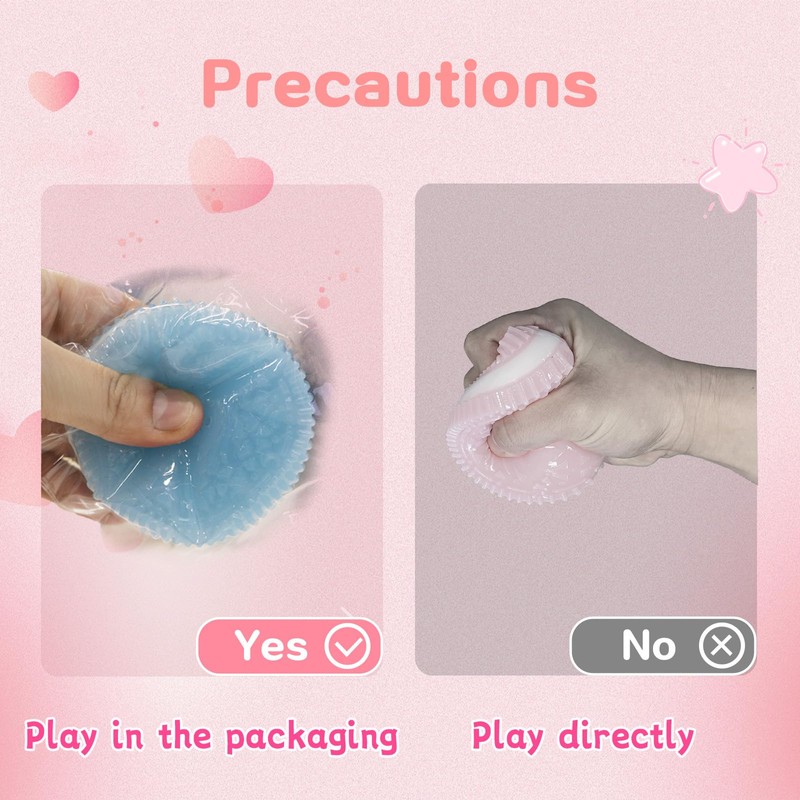 4 Pack Silicone Stress Relief Taba Squishy Toy, Cookie Themed