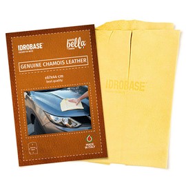 IDROBASE Autoleder, Ledertuch, Hirschleder, fensterleder echt Leder, Chamois Leder, abledertuch dusche, Autotrockentücher, Autotuch, Velourstuch (670x440 mm)