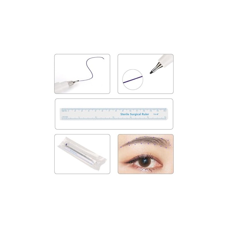 Bolígrafo para Tatuar Cejas Azul 05 MM Lápiz Marcador de