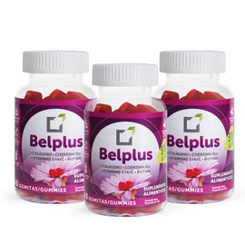 Colágeno + Biotina + Q10 | 60 gomitas sin azúcar | Combo 3 frascos