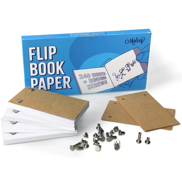 Blank Flip Book Paper with Holes - 240 Sheets (480 Pages) Flipbook Animation Paper : Works with Flip Book Kit Light Pads : for Drawing, Sketching Supplies/Comic Book Kit - Drawing Paper Animation Kit