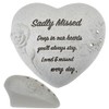 Sadly Missed Memorial Heart Ornament with Diamantes & Embossed Roses
