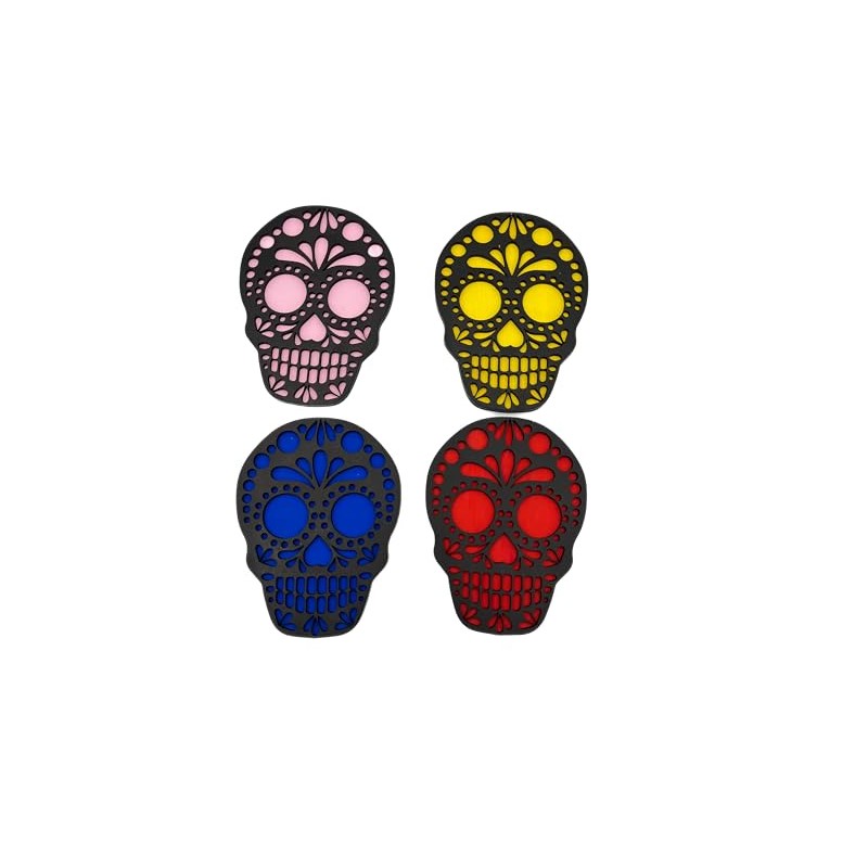 Set de Portavasos Día de Muertos en Forma de Calavera